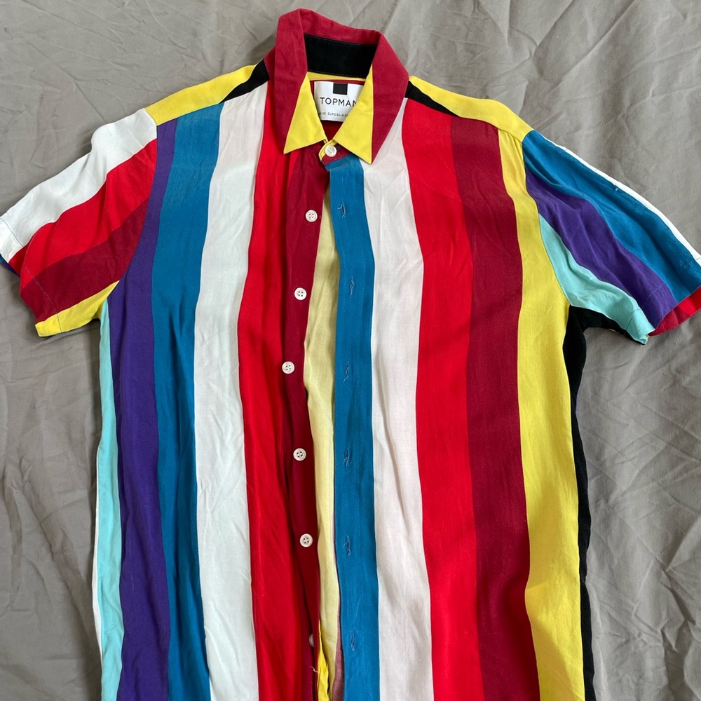 Topman multi-colored button up (fits small and medium) unisex